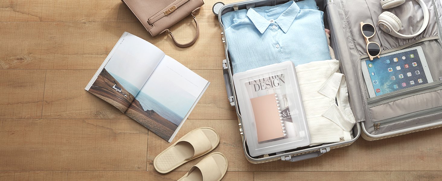 factory price lifewit 4 pack plastic multi-purpose storage box with latching lids, clear a4, 8.5