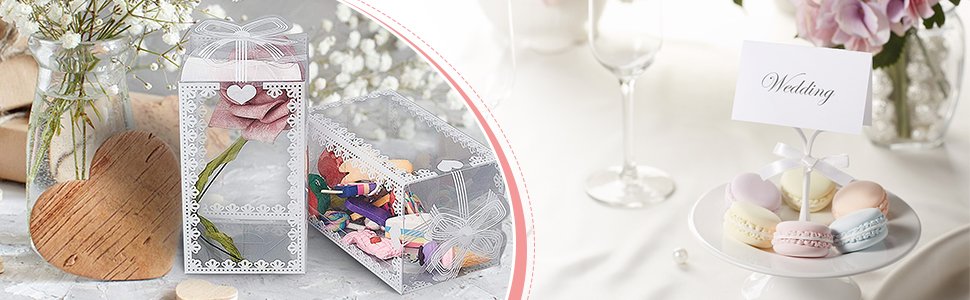 trade price benecreat 10pcs clear gift boxes 6.8x4.7x1.2inch rectangle pvc wedding party favour boxes for candy chocolate, present contains, festival gift packaging wholesale supplier