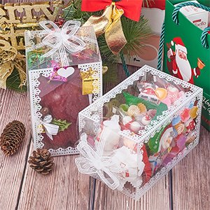 trade price benecreat 10pcs clear gift boxes 6.8x4.7x1.2inch rectangle pvc wedding party favour boxes for candy chocolate, present contains, festival gift packaging wholesale supplier