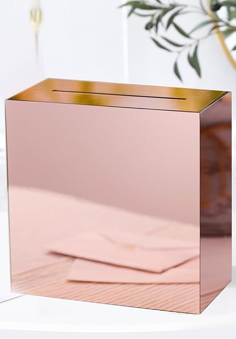 buy in bulk uniqooo clear acrylic card box w/slot, thick diy wedding box blank white print, large 10x10x5.5 in, for reception decoration fundraiser money box election ballot graduation keepsake party favor source from factory