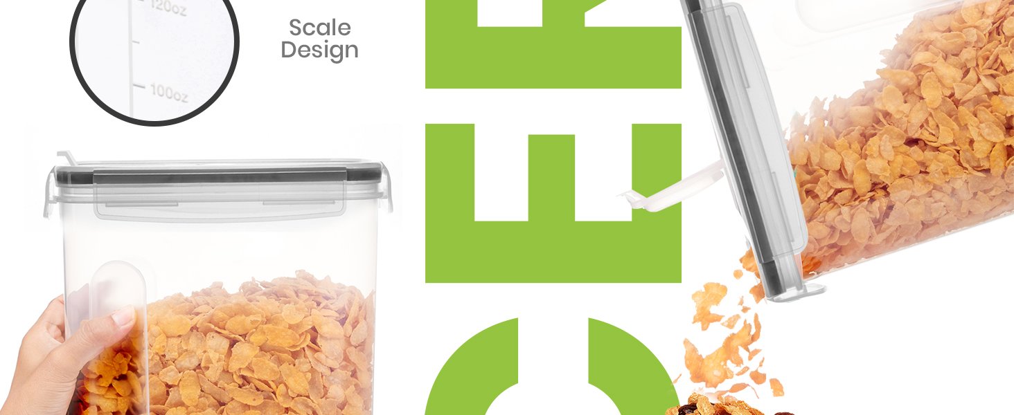factory direct utopia kitchen cereal containers storage - liter airtight food storage containers & cereal dispenser for pantry organization and storage (clear, 4 liter pack of 4) oem/odm services