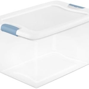 factory price sterilite 12-pack stackable storage bin with lid, clear plastic design, 64 quart volume discount