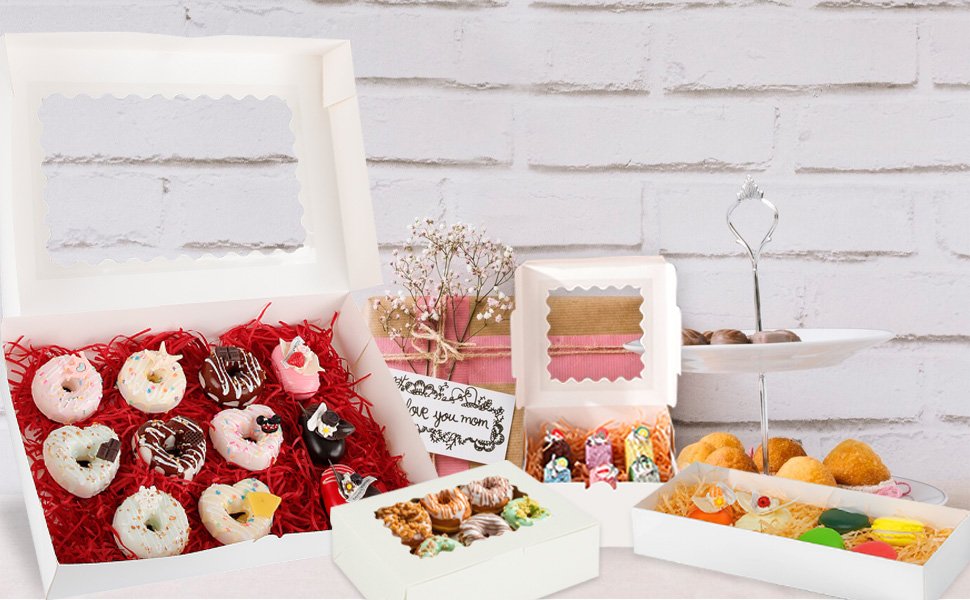 trade price 20pack 12x 4.8 x 2 inches clear chocolate covered strawberries boxes cookie boxes with window white macaron boxes for 12 cookies truffle donuts for wedding father's day gift, slide out wholesale supplier