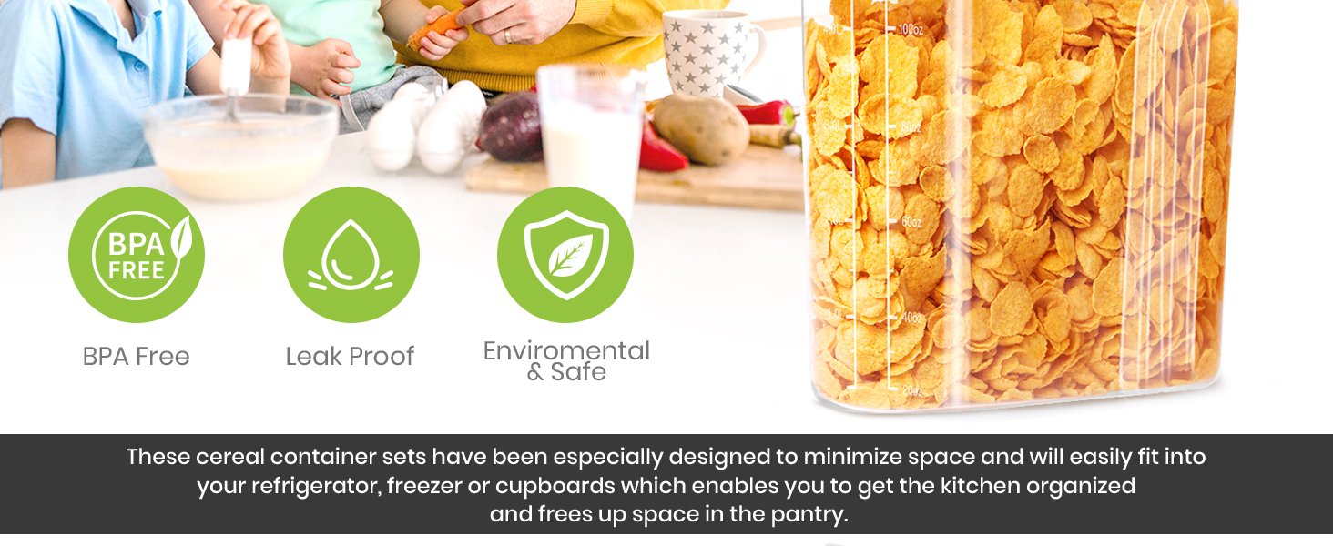 factory direct utopia kitchen cereal containers storage - liter airtight food storage containers & cereal dispenser for pantry organization and storage (clear, 4 liter pack of 4) oem/odm services