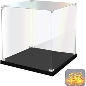 buy in bulk acrylic display case for collectibles assemble clear acrylic display box for lego alternative glass case for display figures doll toys home storage(10x10x10 inch, 25x25x25 cm) source from factory