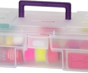 factory price akro-mils 12-inch probox plastic art supply, hobby or craft storage toolbox, model 09912clpur, (12-inch x 5-1/2-inch x 4-inch), clear volume discount