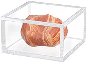 buy in bulk aitee acrylic box with lid, clear cube display case, multi-purpose box square container for holding staples, highlighters, adhesive tape, paper clips, stamps, display in office or home (medium) source from factory