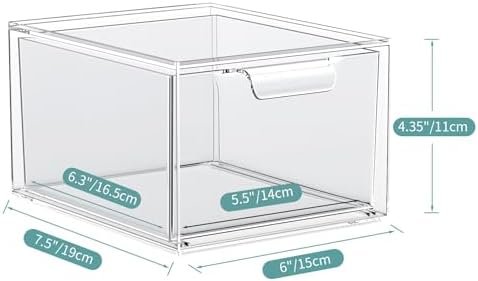 factory direct 2 pack stackable makeup organizer and storage, acrylic organizers,clear plastic storage drawer with handles for vanity, undersink, kitchen cabinets, pantry oem/odm services