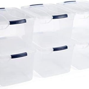 factory direct rubbermaid cleverstore clear 30 qt, 6 pack stackable plastic storage containers with durable latching clear lids, visible storage, great for closet and laundry storage, organizing in the home oem/odm services