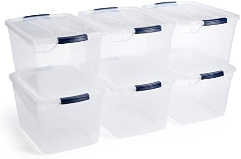 factory direct rubbermaid cleverstore clear 30 qt, 6 pack stackable plastic storage containers with durable latching clear lids, visible storage, great for closet and laundry storage, organizing in the home oem/odm services