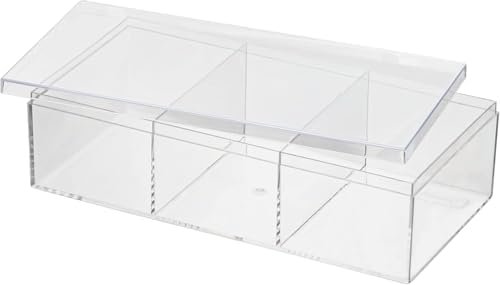 buy in bulk hammont rectangle acrylic box - shelf organizer bins - clear storage containers - candy party favors | bathroom storage | makeup cosmetic organization | 7.5"x3.75"x2" (4 pack) source from factory