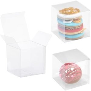 manufacturer direct 100 pack 3x3x3 inch clear hot chocolate bomb boxes small gift boxes bakery boxes cupcake boxes charcuterie boxes candies boxes christmas party favor boxes supplier direct
