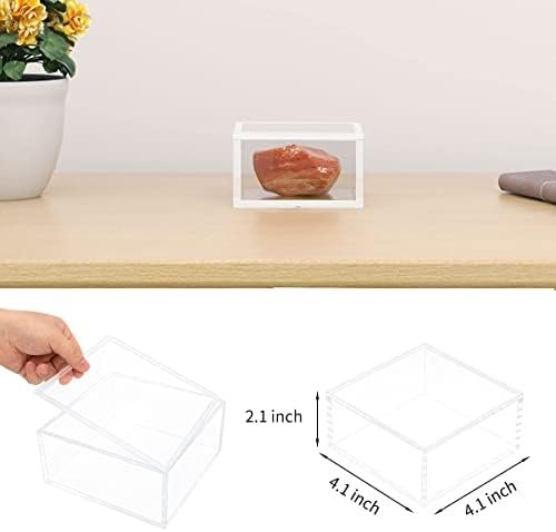 buy in bulk aitee acrylic box with lid, clear cube display case, multi-purpose box square container for holding staples, highlighters, adhesive tape, paper clips, stamps, display in office or home (medium) source from factory