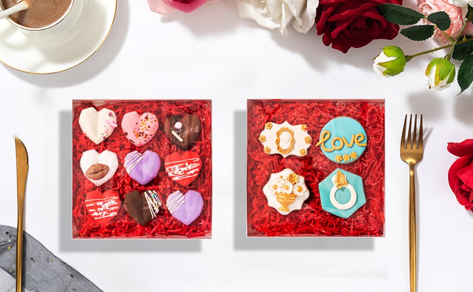 trade price romanticbaking 24pack 8x8x1½ inch cookies boxes with full clear window cakesicle boxes chocolate covered pretzel rods boxes bakery boxes macaron boxes wholesale supplier