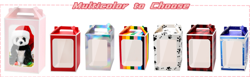 trade price enorteen 12 pcs clear gift bags with transparent window gift boxes candy boxes tote paper bags flower boxes bouquet bags for bridal shower present festivals party (pink) wholesale supplier