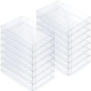 trade price youyole 100 pack clear favors boxes plastic gift boxes transparent crystal photo greeting card storage box clear fold wrap boxes case for a2 paper envelope letter packaging, 4.5 x 1.0 x 5.9 inch wholesale supplier