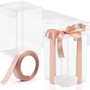 trade price rocutus clear candy gift box,15 pack empty clear pvc plastic boxes gift boxes for party favors, wedding, birthday presents, candy, cupcakes, jewelry,christmas gift packing(4.7 x 4.7 x 7.8 inch) wholesale supplier