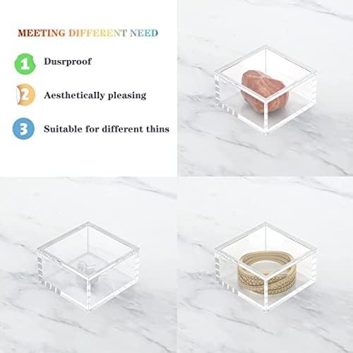 buy in bulk aitee acrylic box with lid, clear cube display case, multi-purpose box square container for holding staples, highlighters, adhesive tape, paper clips, stamps, display in office or home (medium) source from factory