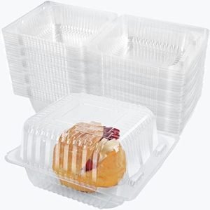 factory direct aqsxo 60 pcs clear plastic take out containers,disposable clamshell dessert container with lid, for salads, pasta, sandwiches (5x4.7x2.8 in). oem/odm services