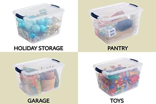 factory direct rubbermaid cleverstore clear 30 qt, 6 pack stackable plastic storage containers with durable latching clear lids, visible storage, great for closet and laundry storage, organizing in the home oem/odm services