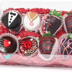 trade price 20 pcs 8x6x2inches plastic clear cookies boxes chocolate covered strawberries boxes bakery boxes cakesickle boxes browine treat chocolate truffle boxes for christmas valentine's mother's day wholesale supplier