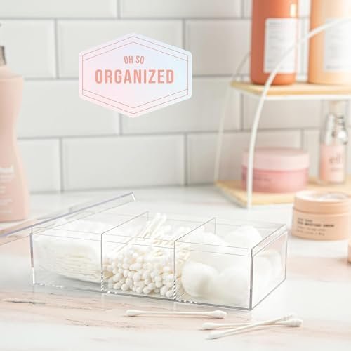 buy in bulk hammont rectangle acrylic box - shelf organizer bins - clear storage containers - candy party favors | bathroom storage | makeup cosmetic organization | 7.5"x3.75"x2" (4 pack) source from factory