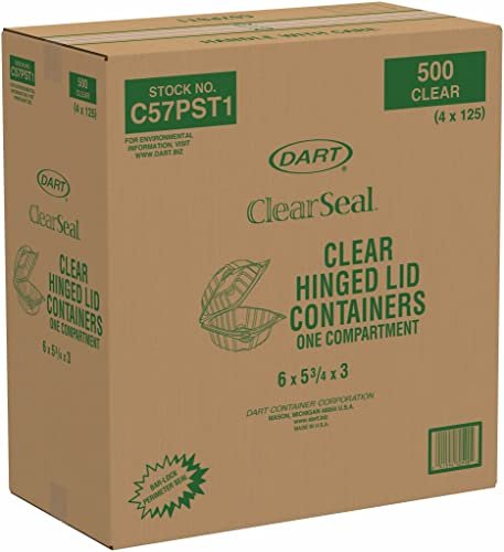factory direct dart c57pst1 ops 6 in clear hinged container, 6.0 x 5.8 in (case of 500) oem/odm services