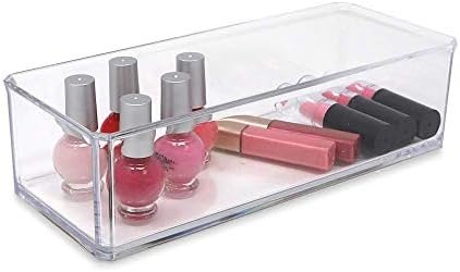 buy in bulk isaac jacobs clear acrylic rectangular stackable storage organizer, (9" l x 3.5" w x 2.5" h) drawer tray, multi-functional, bathroom, kitchen, home, office, desk, drawers source from factory