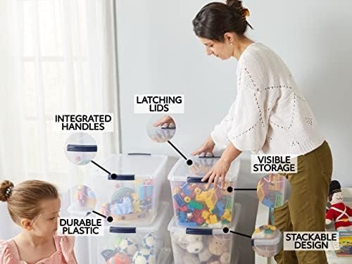 factory direct rubbermaid cleverstore clear 30 qt, 6 pack stackable plastic storage containers with durable latching clear lids, visible storage, great for closet and laundry storage, organizing in the home oem/odm services