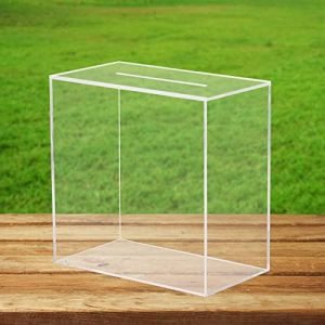buy in bulk clear acrylic wedding card box, large diy card box blank no print for wedding reception, graduation party, bridal shower, keepsake party favor, cosmetic home decor (10 x10 x 5.5 inch) source from factory