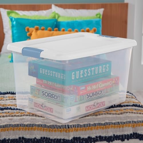 factory price sterilite 12-pack stackable storage bin with lid, clear plastic design, 64 quart volume discount