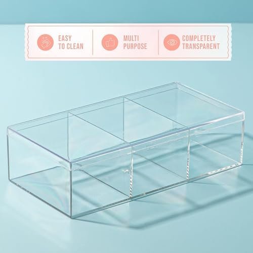 buy in bulk hammont rectangle acrylic box - shelf organizer bins - clear storage containers - candy party favors | bathroom storage | makeup cosmetic organization | 7.5"x3.75"x2" (4 pack) source from factory