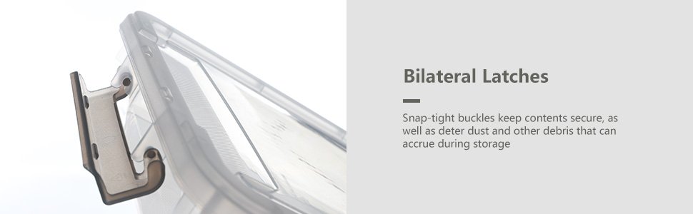 factory price citylife 3 pcs plastic storage bins with latching lids portable project case clear file box stackable storage containers for organizing a4 paper, photo, document, scrapbook volume discount