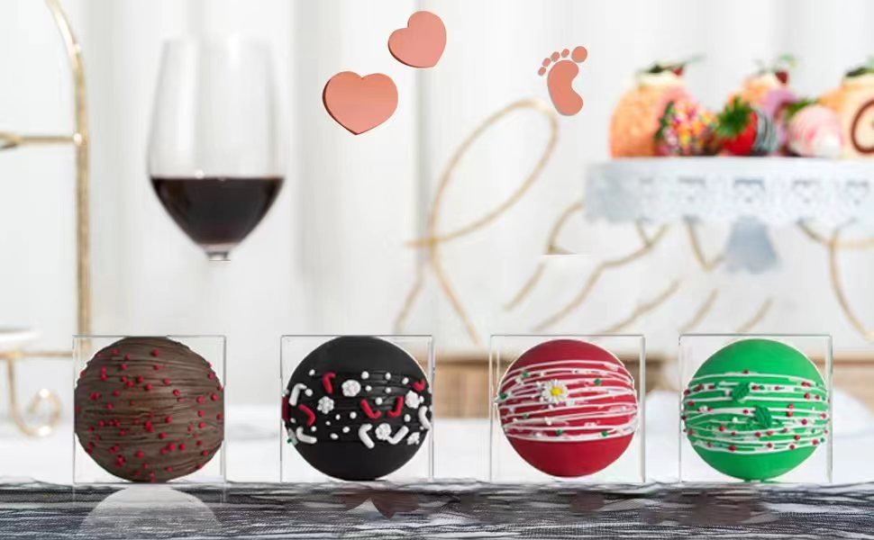 manufacturer direct 100 pack 3x3x3 inch clear hot chocolate bomb boxes small gift boxes bakery boxes cupcake boxes charcuterie boxes candies boxes christmas party favor boxes supplier direct