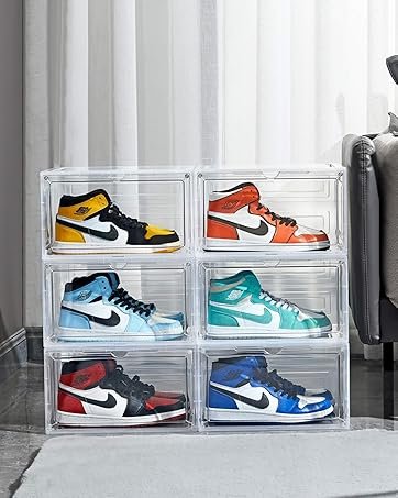 buy in bulk super large boot storage boxes clear stackable storage bins, xx-large shoe box organizers with magnetic lids, big acrylic display case an adjustable divider source from factory