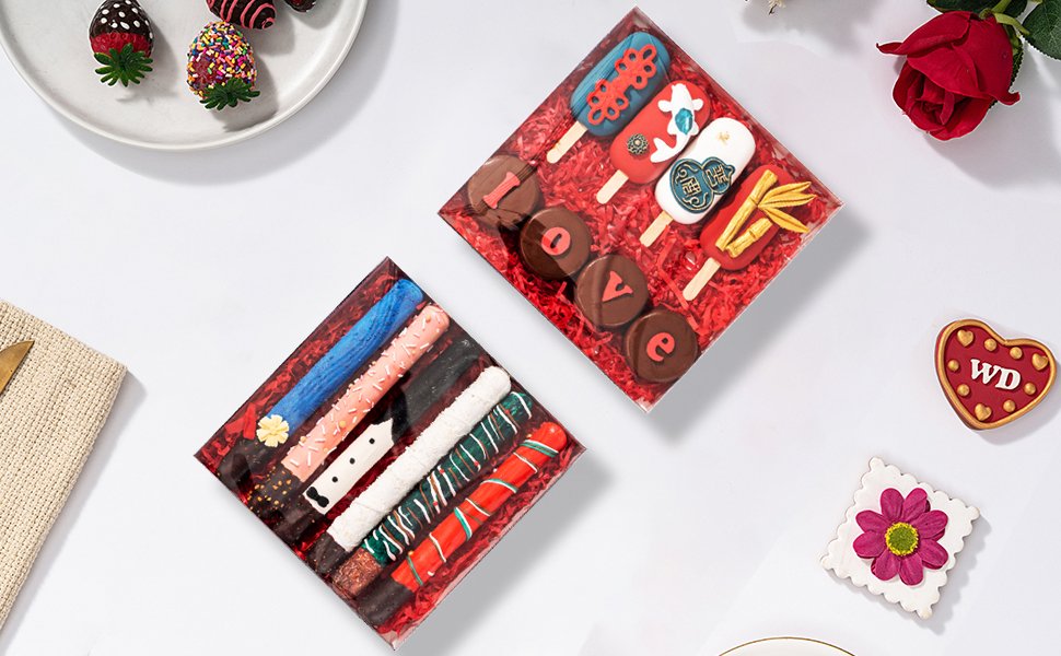 trade price romanticbaking 24pack 8x8x1½ inch cookies boxes with full clear window cakesicle boxes chocolate covered pretzel rods boxes bakery boxes macaron boxes wholesale supplier