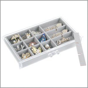 buy in bulk acrylic jewelry box with 5 drawers, clear earring storage organizer display case for women girls, gray source from factory