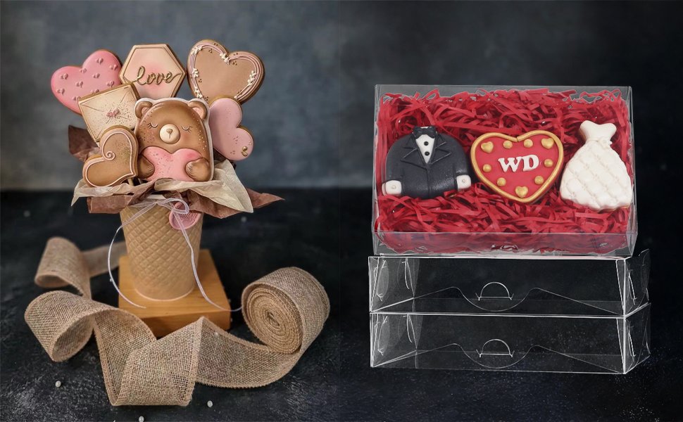 manufacturer direct 24pcs 7x4.3x1.5 inch plastic clear cookie boxes with window chocolate truffle boxes orec boxes pastry bakery boxes dount boxes browine soap treat boxes for party favors wedding christmas valentine's supplier direct