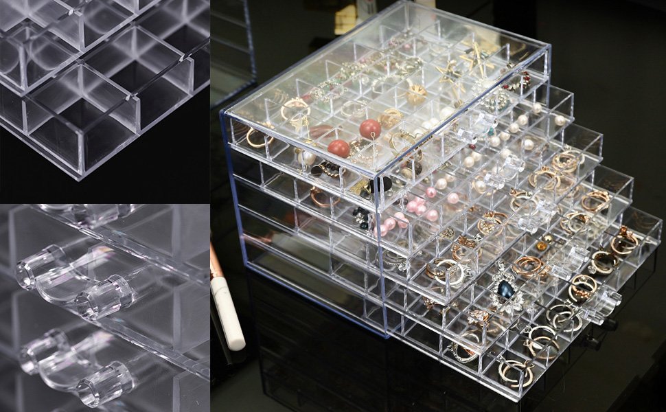 buy in bulk earring storage box organizer, acrylic jewelry storage box holder 5 drawers transparent jewelry display stand with 120 small compartments gift boxes for women girls (clear) source from factory buy in bulk earring storage box organizer, acrylic jewelry storage box holder 5 drawers transparent jewelry display stand with 120 small compartments gift boxes for women girls (clear) source from factory