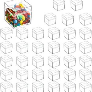 manufacturer direct okllen 36 pack acrylic square cube, small clear box with lids, treat gift boxes candy storage container for cosmetics, makeup, jewelry, party favor, 2x2x2 inches supplier direct