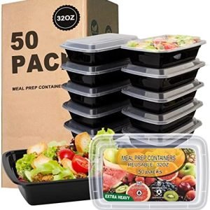 direct bulk orders 50 pack- meal prep containers 32oz, plastic food prep containers reusable, leakproof to go food containers with lids, bpa-free, microwave/dishwasher/freezer safe low-cost wholesale