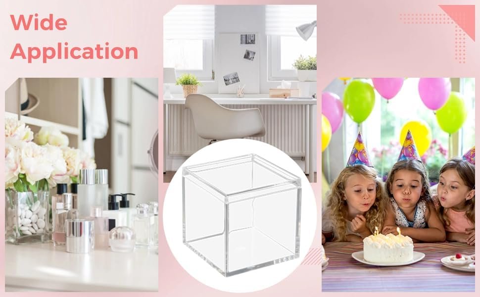 buy in bulk 18pcs mini clear acrylic boxes,small clear boxes with lids, 2.2 x 2.2 x 2.2 in plastic square cube, square display box, clear container boxes for candy pill earring jewelry tiny beads source from factory