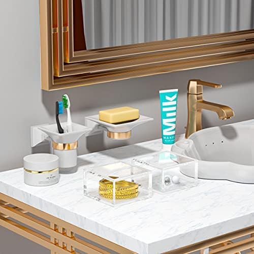 buy in bulk aitee acrylic box with lid, clear cube display case, multi-purpose box square container for holding staples, highlighters, adhesive tape, paper clips, stamps, display in office or home (medium) source from factory