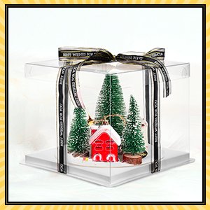 trade price 4 pcs clear cake boxes with a 147 ft ribbon 10 x 10 x 9 inch tall cake box transparent baking box portable tall layer bakery box for wedding birthday anniversary baking display pack wholesale supplier