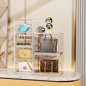 خرید عمده ویترین اکریلیک شفاف، سطل‌های نگهداری پلاستیکی قابل چیدن با درب مغناطیسی، ویترین لوازم آرایشی، کلکسیون‌های بزرگ، منبع خیلی بزرگ از کارخانه