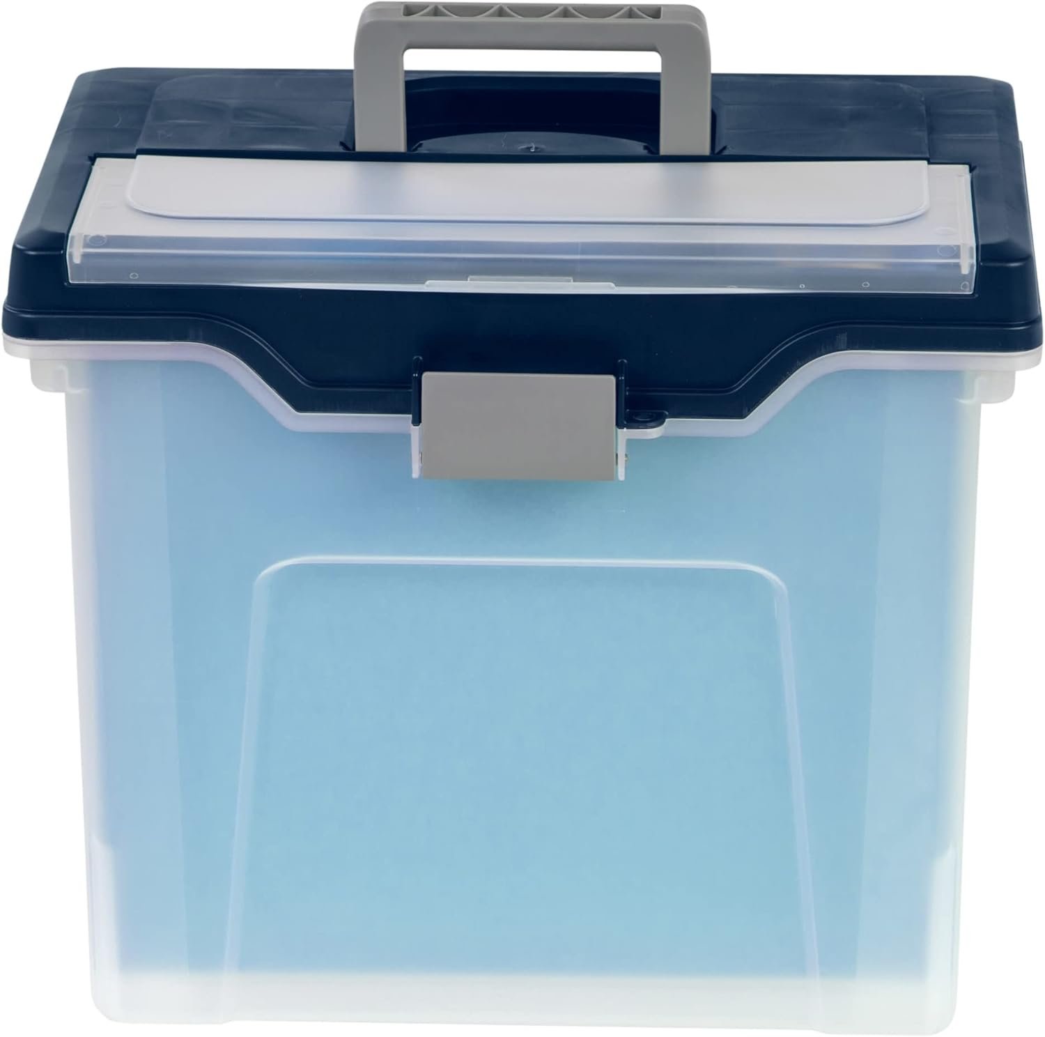 factory price office depot large mobile file box, letter size, 11 5/8in.h x 13 3/6in.w x 10in.d, clear/blue, 110988 volume discount