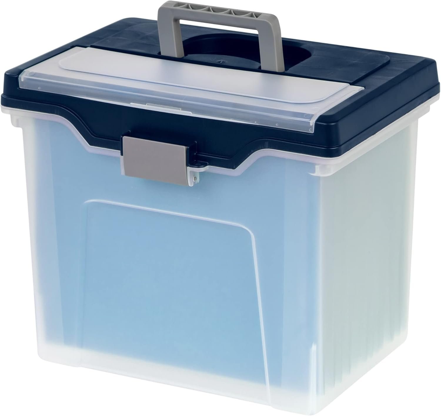 factory price office depot large mobile file box, letter size, 11 5/8in.h x 13 3/6in.w x 10in.d, clear/blue, 110988 volume discount