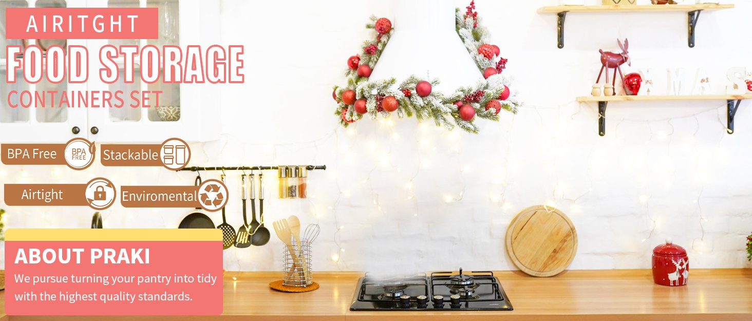 direct bulk orders praki airtight food storage containers set with lids - 24 pcs, bpa free kitchen and pantry organization, plastic leak-proof canisters for cereal flour & sugar - labels & marker low-cost wholesale