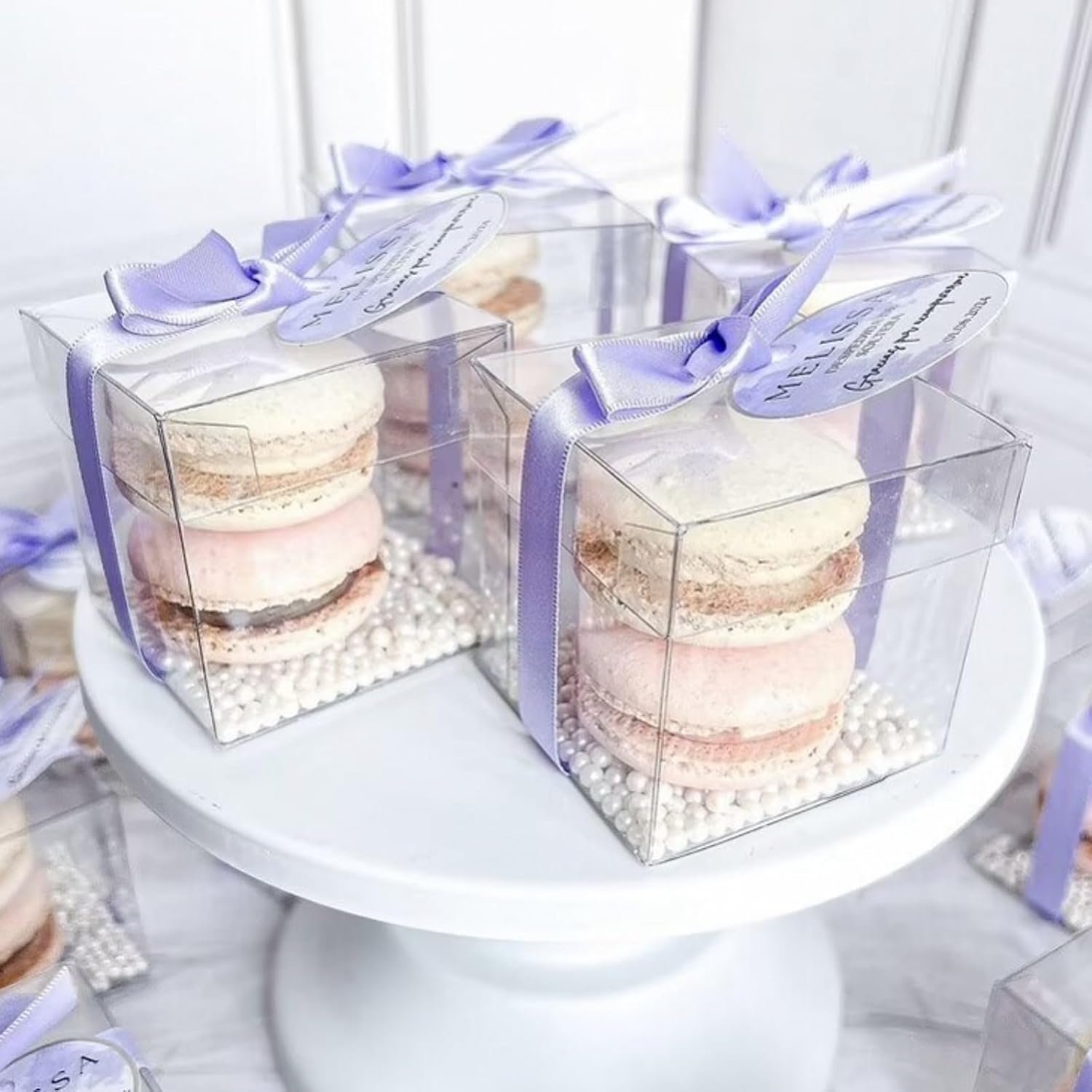 manufacturer direct 50pack clear macaron boxes chocolate truffle boxes strawberries boxes small gift boxes for christmas valentine's mother's day(box size:2x2x2inches) supplier direct