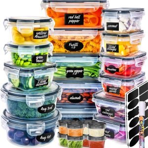 direct bulk orders fullstar 50 pcs plastic food storage containers with lids (24 containers & 24 lids), leakproof bpa-free containers for kitchen organization, meal prep, reusable lunch container - (pack of 50) low-cost wholesale